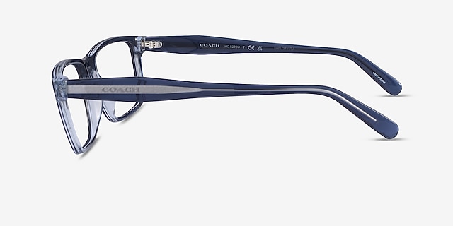 Coach HC6292U Transparent Dark Blue AcetateEyeglass Frames from EyeBuyDirect, Side View