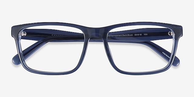 Coach HC6292U Transparent Dark Blue AcetateEyeglass Frames from EyeBuyDirect, Closed View