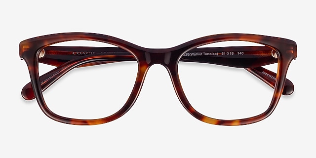 Coach HC6286U Walnut Tortoise Alternative MaterialsEyeglass Frames from EyeBuyDirect, Closed View