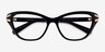 Swarovski SK2031 Noir AcétateMontures de lunettes de vue d'EyeBuyDirect, Vue Rapprochée