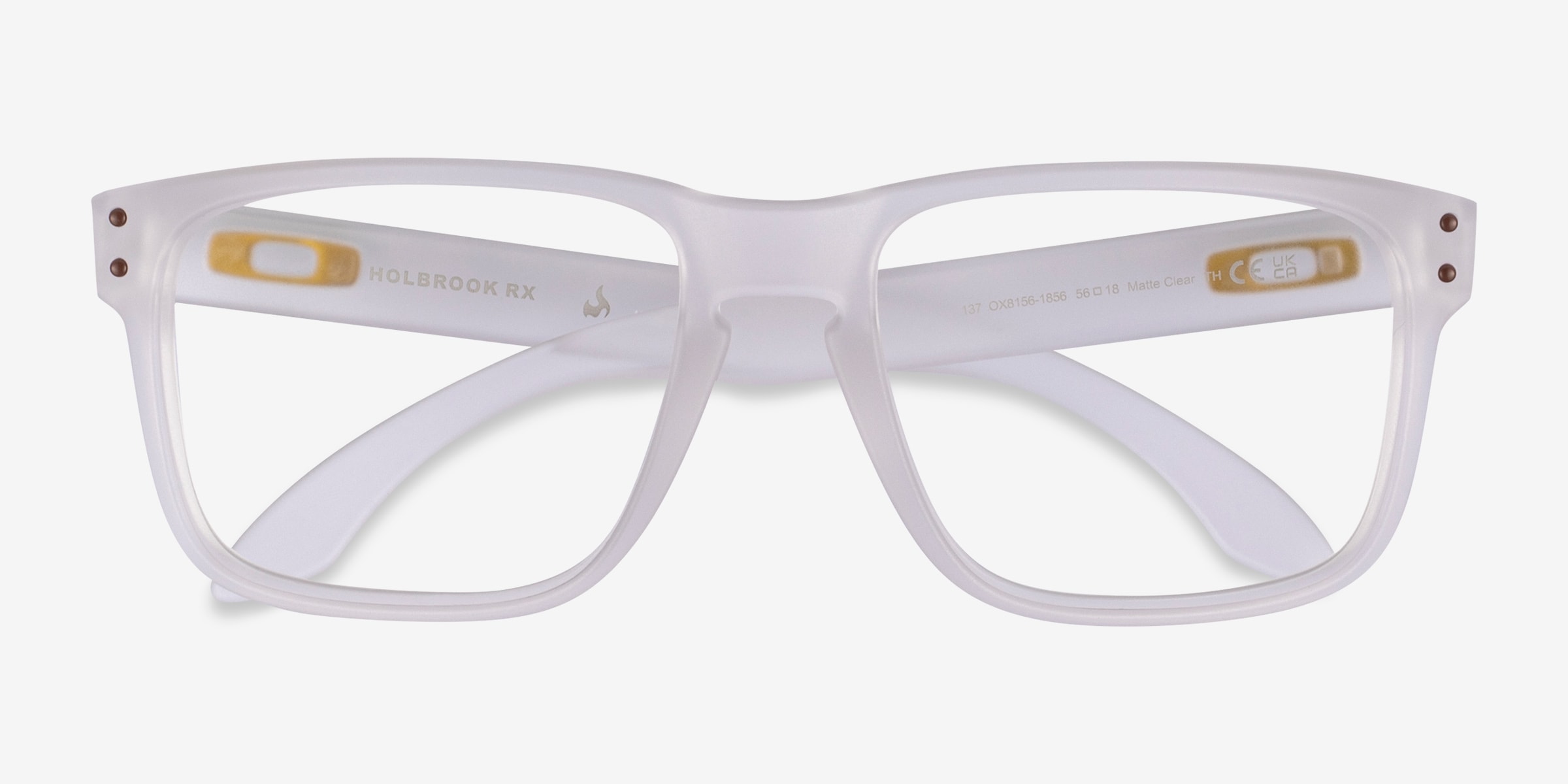 Oakley Holbrook Rx - Rectangle Matte Clear Frame Eyeglasses