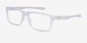 Oakley Rafter Matte Clear PlasticEyeglass Frames from EyeBuyDirect, Angle View