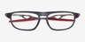 Oakley Neomata Satin Gray Smoke PlastiqueMontures de lunettes de vue d'EyeBuyDirect, Vue Rapprochée