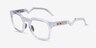 Oakley Hstn Sq Rx Polished Clear PlastiqueMontures de lunettes de vue d'EyeBuyDirect, Vue d'Angle