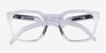 Oakley Hstn Sq Rx Polished Clear PlasticEyeglass Frames from EyeBuyDirect, Closed View