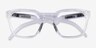 Oakley Hstn Sq Rx Polished Clear PlastiqueMontures de lunettes de vue d'EyeBuyDirect, Vue Rapprochée