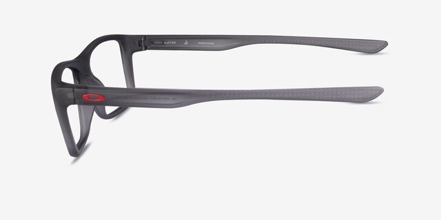 Oakley Rafter Satin Gray Smoke PlasticEyeglass Frames from EyeBuyDirect, Side View