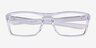 Oakley Rafter Polished Clear PlasticEyeglass Frames from EyeBuyDirect, Closed View