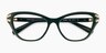 Swarovski SK2031 Vert foncé AcétateMontures de lunettes de vue d'EyeBuyDirect, Vue Rapprochée
