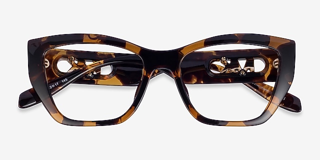 Michael Kors MK4149U Puglia Dark Tortoise PlasticEyeglass Frames from EyeBuyDirect, Closed View