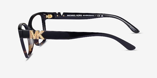 Michael Kors MK4094U Karlie I Black Dark Tortoise PlasticEyeglass Frames from EyeBuyDirect, Side View