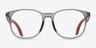 Emporio Armani EK3004 Shiny Transparent Blue PlastiqueMontures de lunettes de vue d'EyeBuyDirect, Vue de Face