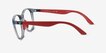 Emporio Armani EK3004 Shiny Transparent Blue PlasticEyeglass Frames from EyeBuyDirect, Side View
