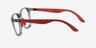 Emporio Armani EK3004 Shiny Transparent Blue PlastiqueMontures de lunettes de vue d'EyeBuyDirect, Vue de Côté
