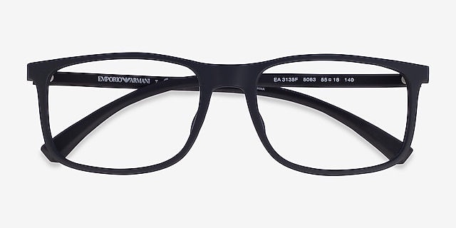 Emporio Armani EA3135F Rubber Black PlasticEyeglass Frames from EyeBuyDirect, Closed View