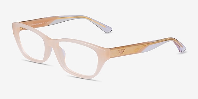 Emporio Armani EA3238U Shiny Opaline Tundra AcetateEyeglass Frames from EyeBuyDirect, Angle View