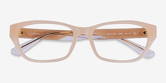 Emporio Armani EA3238U Shiny Opaline Tundra AcetateEyeglass Frames from EyeBuyDirect, Closed View