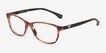 Emporio Armani EA3099 Shiny Striped Pink AcetateEyeglass Frames from EyeBuyDirect, Angle View