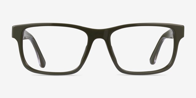 Emporio Armani EA3265U Shiny Green AcetateEyeglass Frames from EyeBuyDirect, Front View