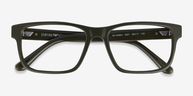 Emporio Armani EA3265U Shiny Green AcetateEyeglass Frames from EyeBuyDirect, Closed View
