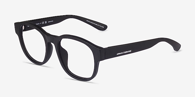 Armani Exchange AX3110F Matte Black PlasticEyeglass Frames from EyeBuyDirect, Angle View