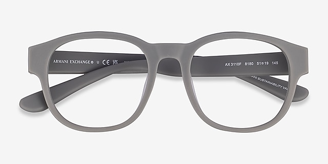Armani Exchange AX3110F Matte Gray PlasticEyeglass Frames from EyeBuyDirect, Closed View