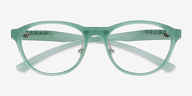 Oakley Draw Up Polished Trans Jade PlasticEyeglass Frames from EyeBuyDirect, Closed View