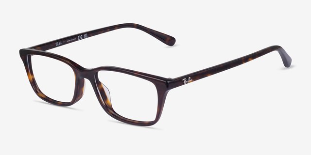 Ray-Ban RB5416D Tortoise AcetateEyeglass Frames from EyeBuyDirect, Angle View