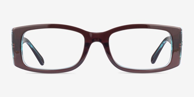 Ray-Ban RB5434F Miriam Brown On Transparent Blue PlasticEyeglass Frames from EyeBuyDirect, Front View