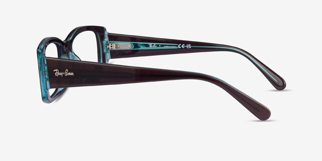 Ray-Ban RB5434F Miriam Brown On Transparent Blue PlasticEyeglass Frames from EyeBuyDirect, Side View