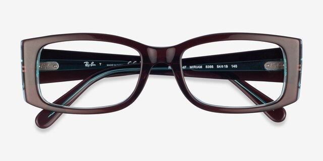 Ray-Ban RB5434F Miriam Brown On Transparent Blue PlasticEyeglass Frames from EyeBuyDirect, Closed View
