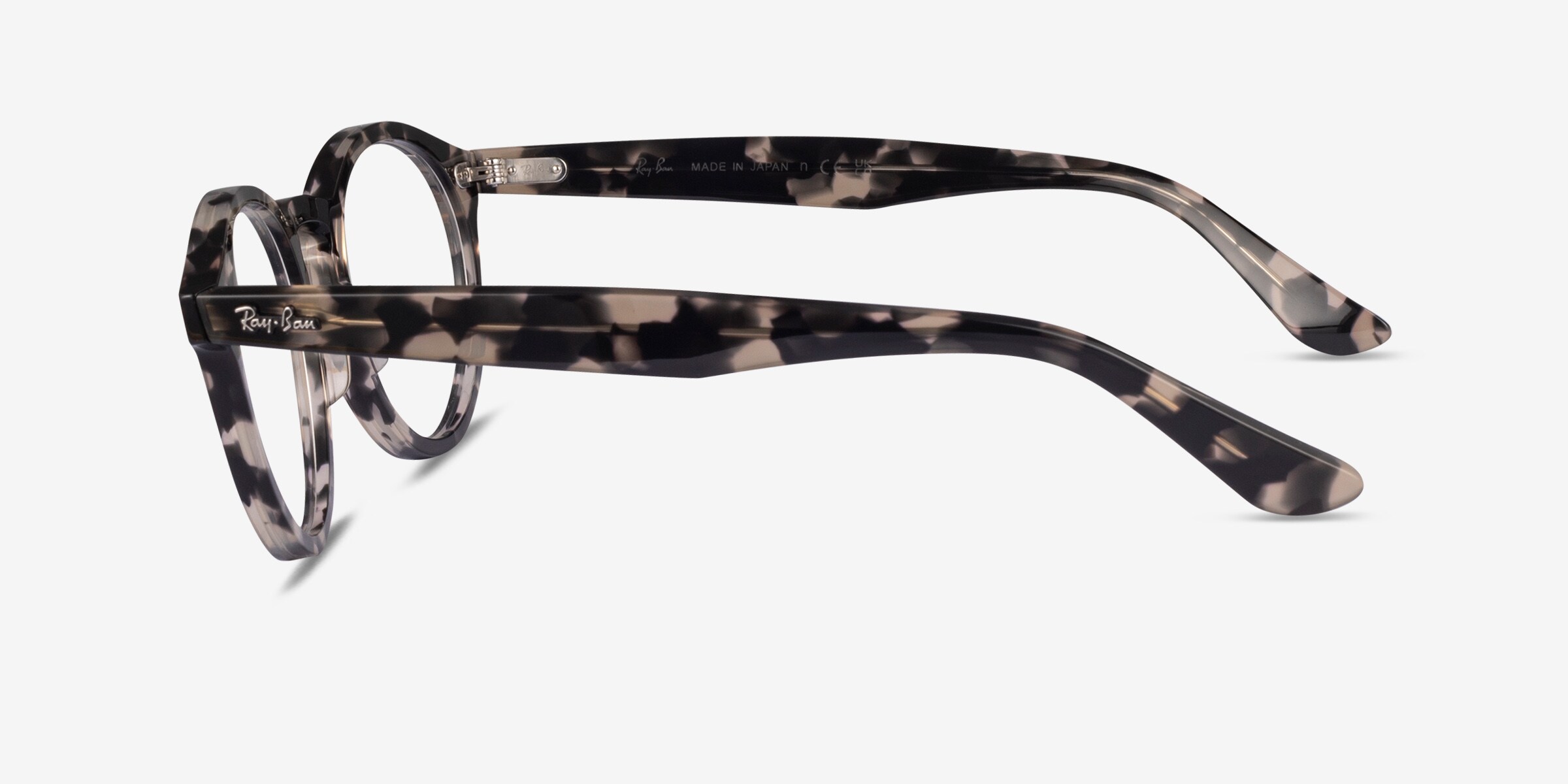 Ray-Ban RB7680V Larry - Round Gray Tortoise Frame Eyeglasses