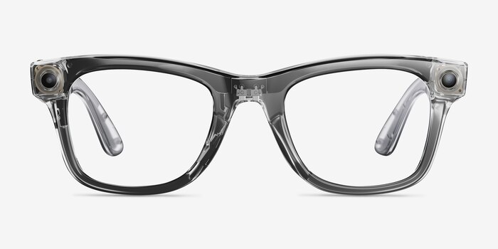 Ray-Ban Meta Wayfarer (Gen 2) Shiny Transparent Gray Plastic from EyeBuyDirect