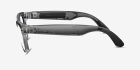 Ray-Ban Meta Wayfarer (Gen 2) Shiny Transparent Gray Plastic from EyeBuyDirect, Side View