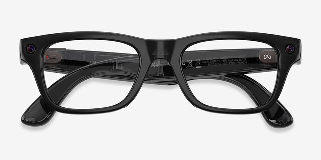 Ray-Ban Meta (Gen 2) Blayzer Optics Shiny Transparent Black Plastic from EyeBuyDirect, Closed View