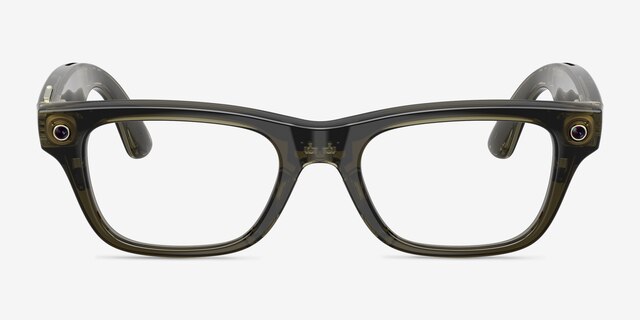 Ray-Ban Meta (Gen 2) Blayzer Optics Shiny Transparent Dark Olive Plastic from EyeBuyDirect, Front View