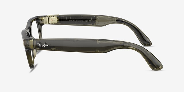 Ray-Ban Meta (Gen 2) Blayzer Optics Shiny Transparent Dark Olive Plastic from EyeBuyDirect, Side View