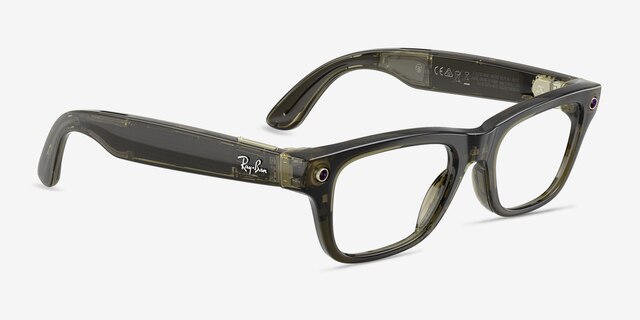 Ray-Ban Meta (Gen 2) Blayzer Optics Shiny Transparent Dark Olive Plastic from EyeBuyDirect