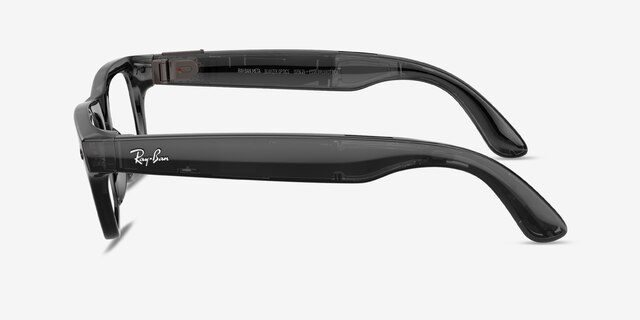 Ray-Ban Meta (Gen 2) Blayzer Optics Shiny Transparent Black Plastic from EyeBuyDirect, Side View