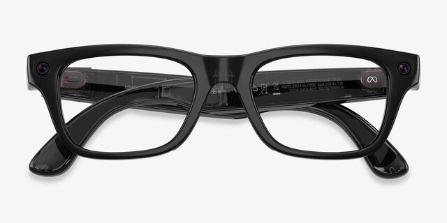 Ray-Ban Meta (Gen 2) Blayzer Optics Shiny Transparent Black Plastic from EyeBuyDirect, Closed View