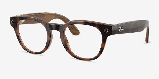 Ray-Ban Meta (Gen 2) Scriber Optics Havana Plastic from EyeBuyDirect, Angle View