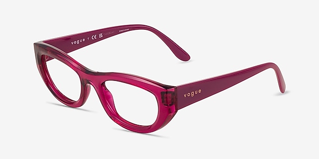 Vogue Eyewear VO5610B Transparent Fuchsia PlasticEyeglass Frames from EyeBuyDirect, Angle View