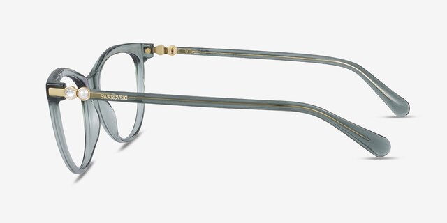 Swarovski SK2064 Transparent Green AcetateEyeglass Frames from EyeBuyDirect, Side View