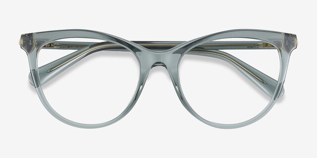 Swarovski SK2064 Transparent Green AcetateEyeglass Frames from EyeBuyDirect, Closed View