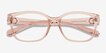 Armani Exchange AX3098 Shiny Transparent Pink PlasticEyeglass Frames from EyeBuyDirect, Closed View