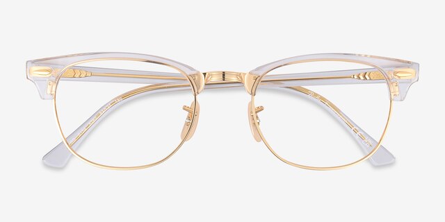 Ray-Ban RB5154 Clubmaster Transparent AcetateEyeglass Frames from EyeBuyDirect, Closed View