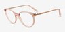 Armani Exchange AX3078 Shiny Transparent Pink MetalEyeglass Frames from EyeBuyDirect, Angle View