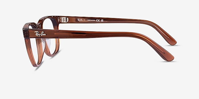 Ray-Ban RB5461D Transparent Brown AcetateEyeglass Frames from EyeBuyDirect, Side View