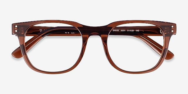 Ray-Ban RB5461D Transparent Brown AcetateEyeglass Frames from EyeBuyDirect, Closed View
