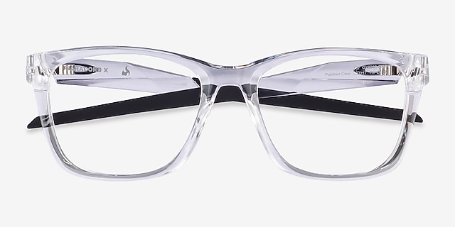 Oakley Paracord X Polished Clear PlasticEyeglass Frames from EyeBuyDirect, Closed View
